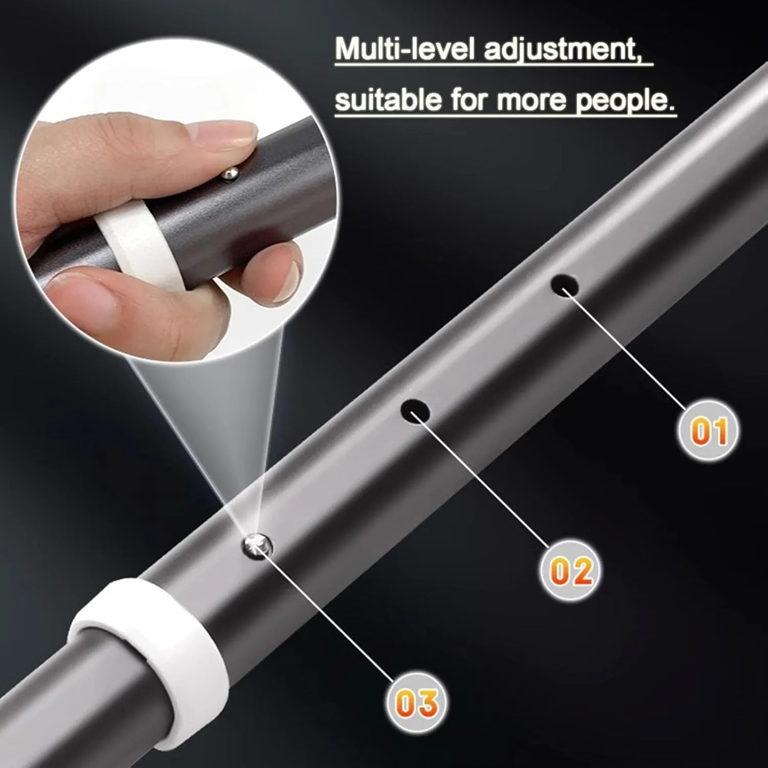Hiking Poles for Women and Men 4 Sections Adjustable Trekking Poles for Hiking Camping & Backpacking Handle 90° Rotation(Black,38~105cm)