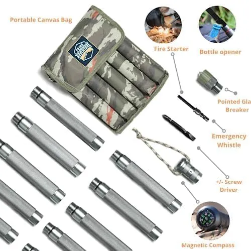 Hiking Tactical Stick Walking Staff-Outdoor Multitool Gear Trekking Pole