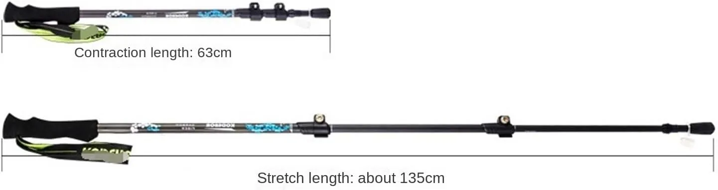 Hiking Trekking Poles Carbon Fiber Trekking Poles Strong Lightweight Adjustable Walking Sticks for Hiking Camping Hiking Sticks for Trekking(Yellow)