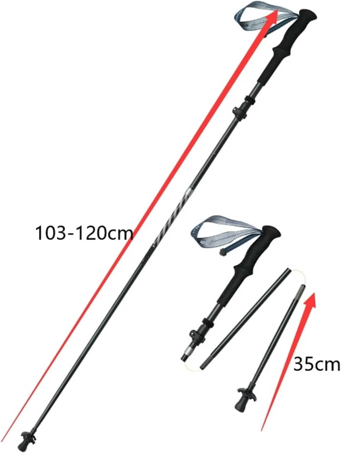 Hiking Trekking Poles Ultralight Trekking Pole Carbon Fiber Hiking Walking Stick Adjustable Pole for Mountaining Hiking Sticks for Trekking(G,103-120cm)