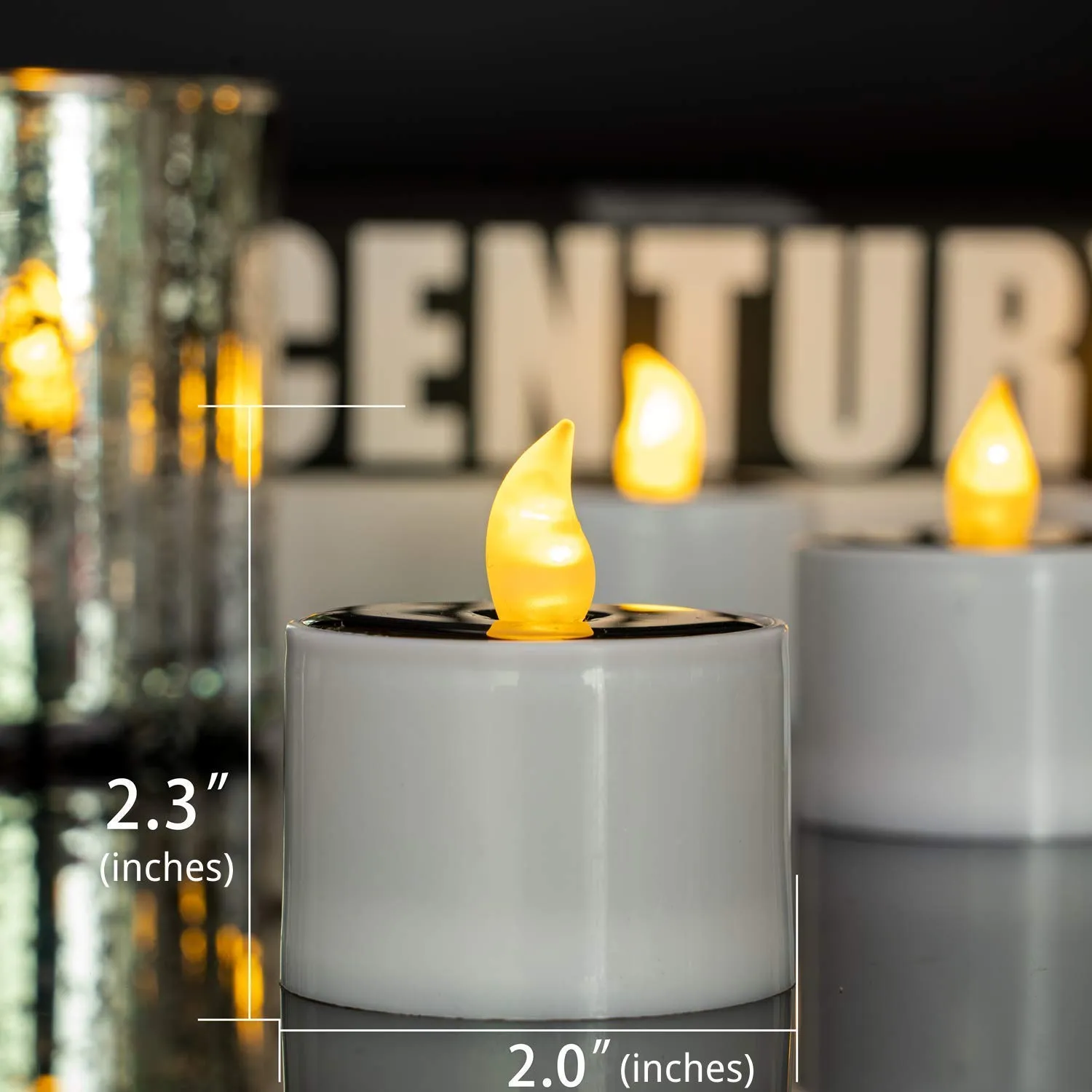 Homemory Solar Candles Outdoor Waterproof, Reusable LED Tea Light Candles for Lantern Garden Camping and Home Decor, 2.3''x2'', Pack of 6