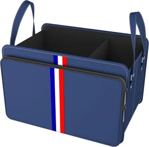 Homeve Trunk Organizer for Car, Waterproof Collapsible 3 Compartments Car Organizer, Foldable Storage for Car Accessories, Tools, Sundries for Women Men, Tote Bag (Blue, Standard)