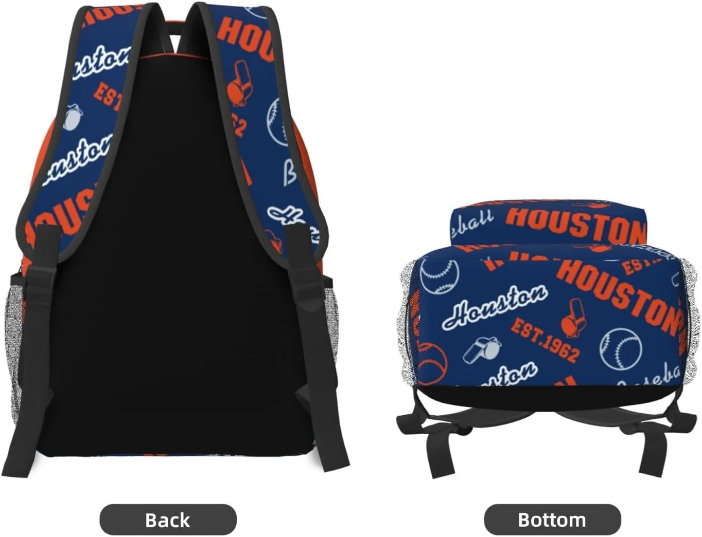 Houston Backpack for Boys and Girls, Laptop Backpack for Men and Women, Large Capacity Lightning Bookbag Waterproof Adjustable School Bags for Travel Daypack Laptop Sport Bag