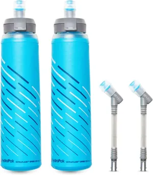 HydraPak UltraFlask Speed (500ml or 600ml) - Collapsible Soft Flask Water Bottle for Hydration Vests and Running Packs with Easy Open Cap