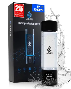 Hydrogen Water Bottle Generator - Water Machine With SPE & PEM Technology, Rechargeable Ionizer up to 4.5 PPM, Black