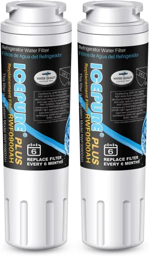 ICEPURE PLUS NSF/ANSI 53 Certified UKF8001 Refrigerator Water Filter Compatible with Maytag UKF8001, UKF8001AXX, UKF8001P, Whirlpool 4396395, 469006, EDR4RXD1, EveryDrop Filter 4, 2PACK