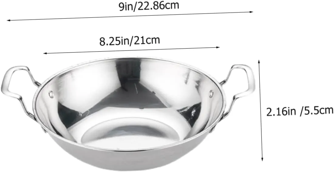 Induction Cookware Griddle Round Small Frying Griddle Pan with Stainless Steel Multi-function Cooking Cookware Home