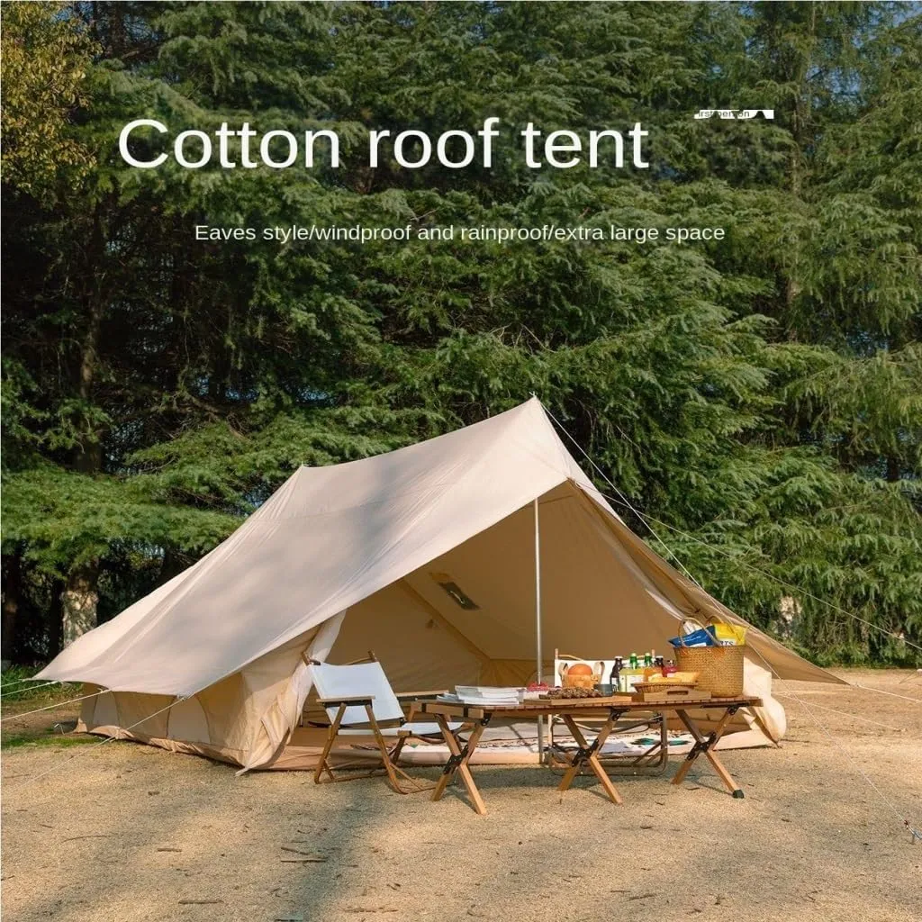 Inflatable Tent Outdoor Camping Tent House Type Folding Portable Waterproof Thick Cotton Sun and Rain Resistant Family Tent Large Tent