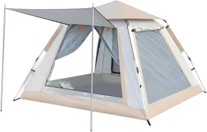 Instant Pop up Camping Tent with Rainfly for 2-3 Person, Automatic Easy Setup, PU3000mm Waterproof Ventilate Tent, Windproof Family Dome Tent