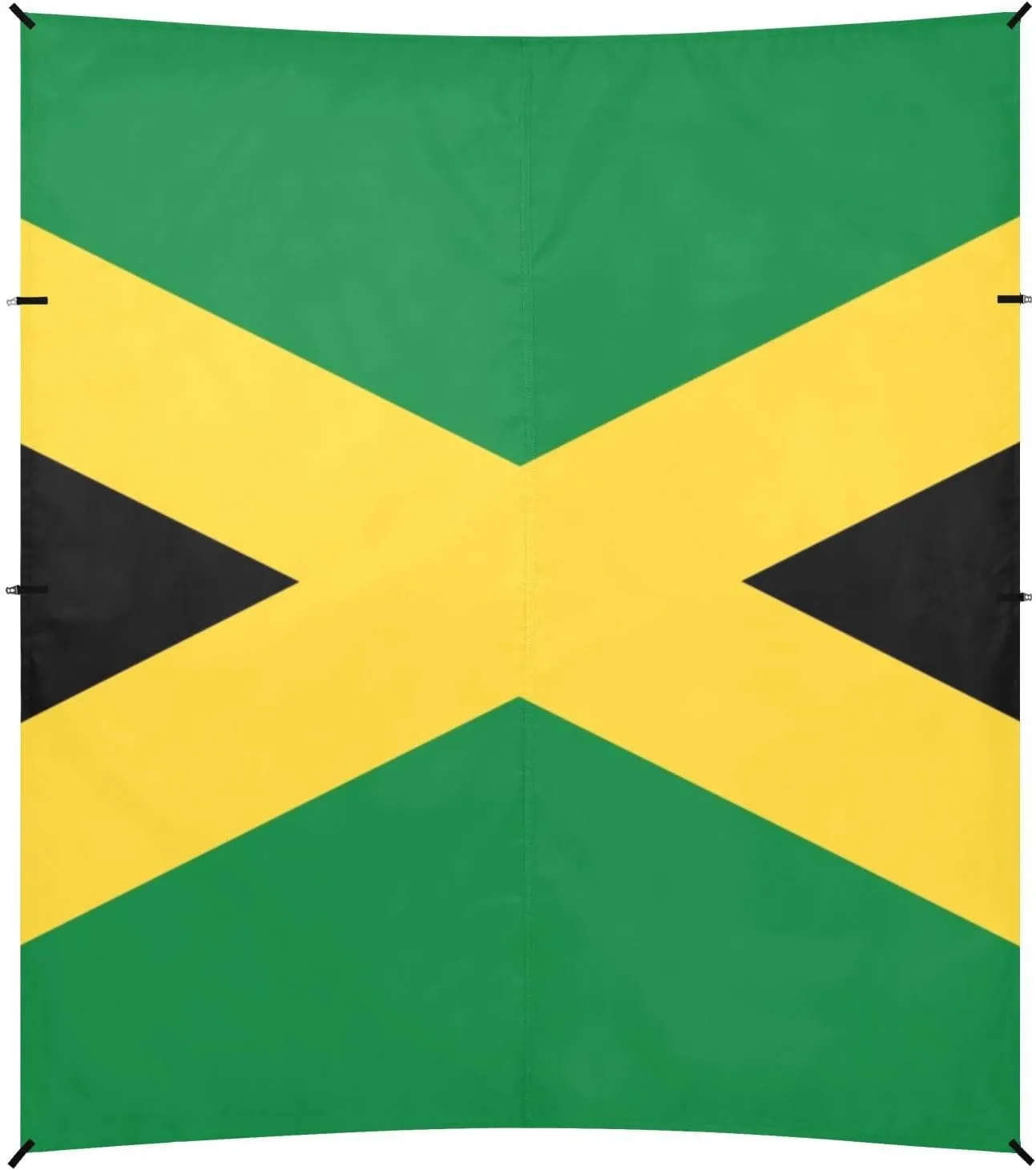 Jamaica Flag Beach Tent UPF50  Protection Easy Setup Shade Sun Shelter with Sandbags, Sand Shovel, Poles for Backyard and Camping