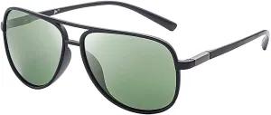JM Retro Polarized Aviator Sunglasses for Men Women Tangle Free Oversized Plastic Sunglasses UV400 Protection