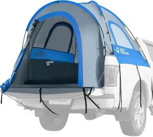 JOYTUTUS Truck Tent, Portable Truck Bed Tent with Rainfly, 5FT - 6.5FT Truck Tent with Waterproof PU2000mm Double Layer for 2 Person - Blue
