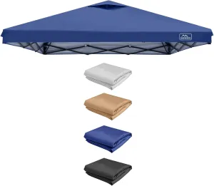 KAMPKEEPER 8x8 Replacement Top Pop Up Canopy Tent Top Cover Roof with Air Vent and Adjustable Elastic Strap, Polyester UV Waterproof for Outdoor Garden Patio Pavilion Sun Shade(Top Only) (Navy Blue)