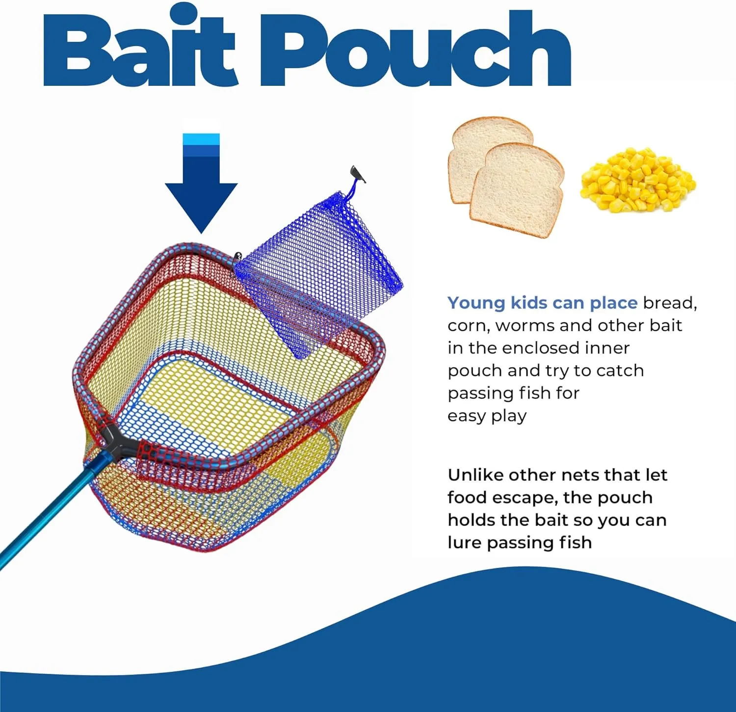 Kids Fishing Net - Extendable Telescopic Landing Net for Boy Girl Children Catching Small Fish Crab Shrimp Minnow Dragonfly Beach Pier Lake River Ocean