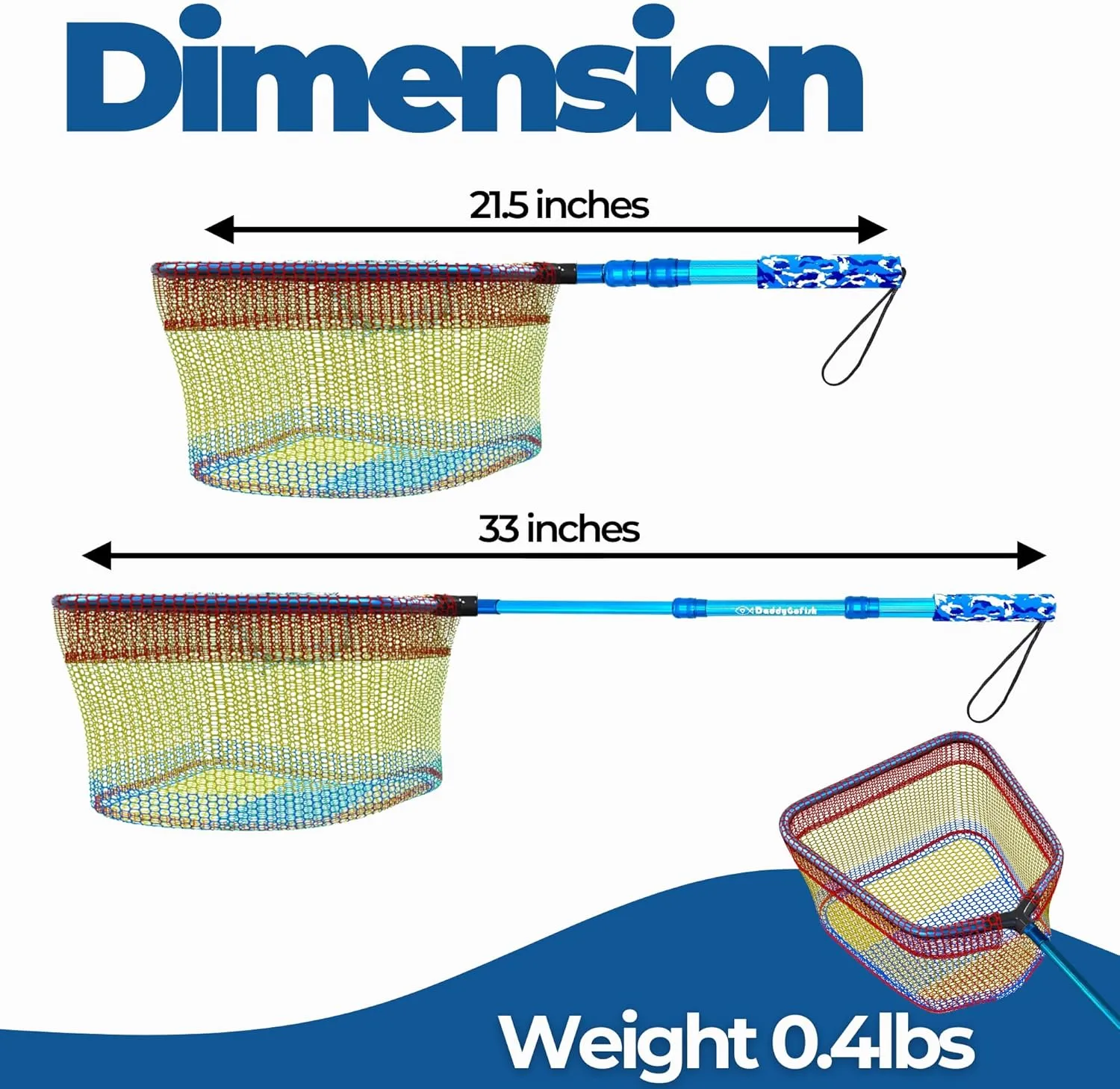 Kids Fishing Net - Extendable Telescopic Landing Net for Boy Girl Children Catching Small Fish Crab Shrimp Minnow Dragonfly Beach Pier Lake River Ocean