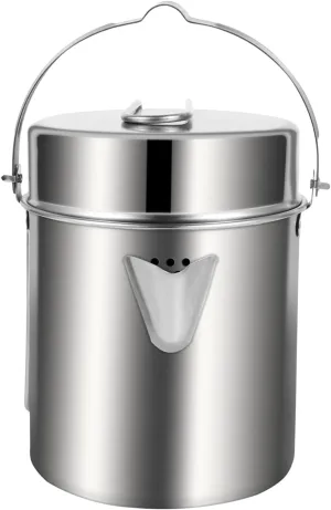 Kisangel 1 Set Camping Stainless Steel Pot Handle Cookware for Hiking and Picnics Durable Resistant Easy to Clean Transfer for Outdoor Activities