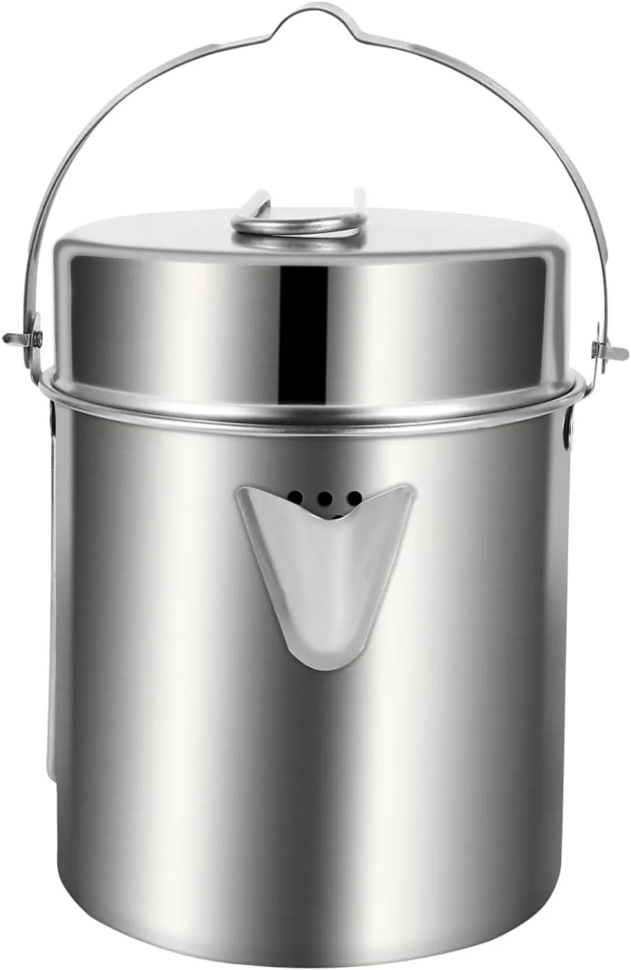 Kisangel 1 Set Camping Stainless Steel Pot Handle Cookware for Hiking and Picnics Durable Resistant Easy to Clean Transfer for Outdoor Activities