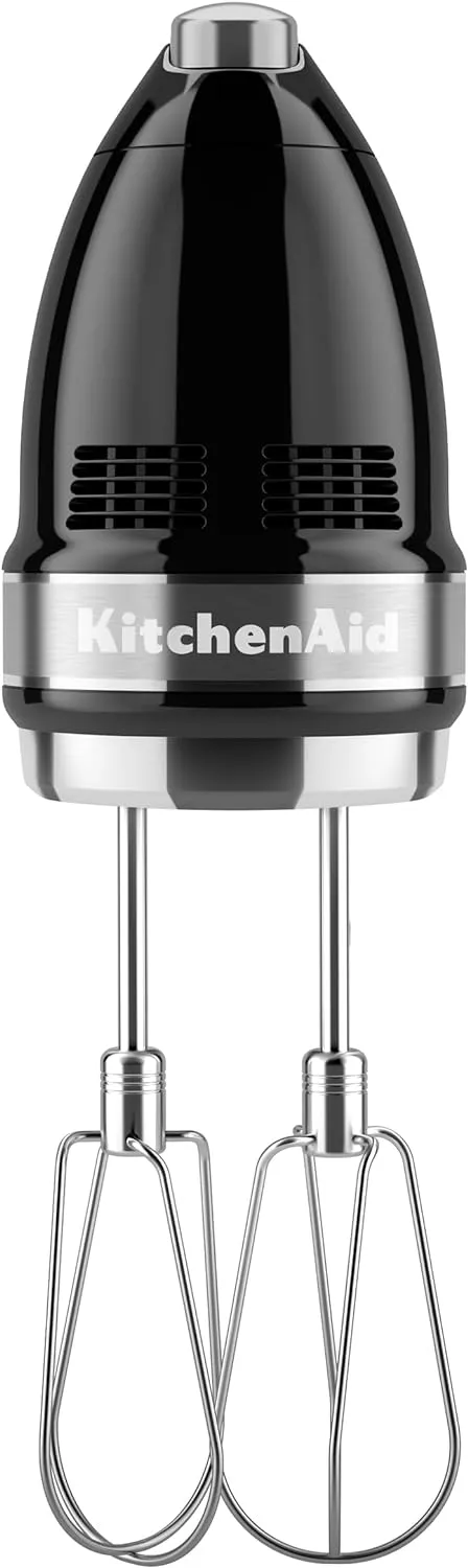 KitchenAid 9-Speed Digital Hand Mixer with Turbo Beater II Accessories and Pro Whisk - Onyx Black & Variable Speed Corded Hand Blender KHBV53, Onyx Black