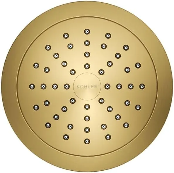 KOHLER K-33631-G-2MB Cinq Single-Function Filtered Shower Head, Round Fixed Showerhead with Filter for Hard Water, 1.75 gpm, Vibrant Brushed Moderne Brass