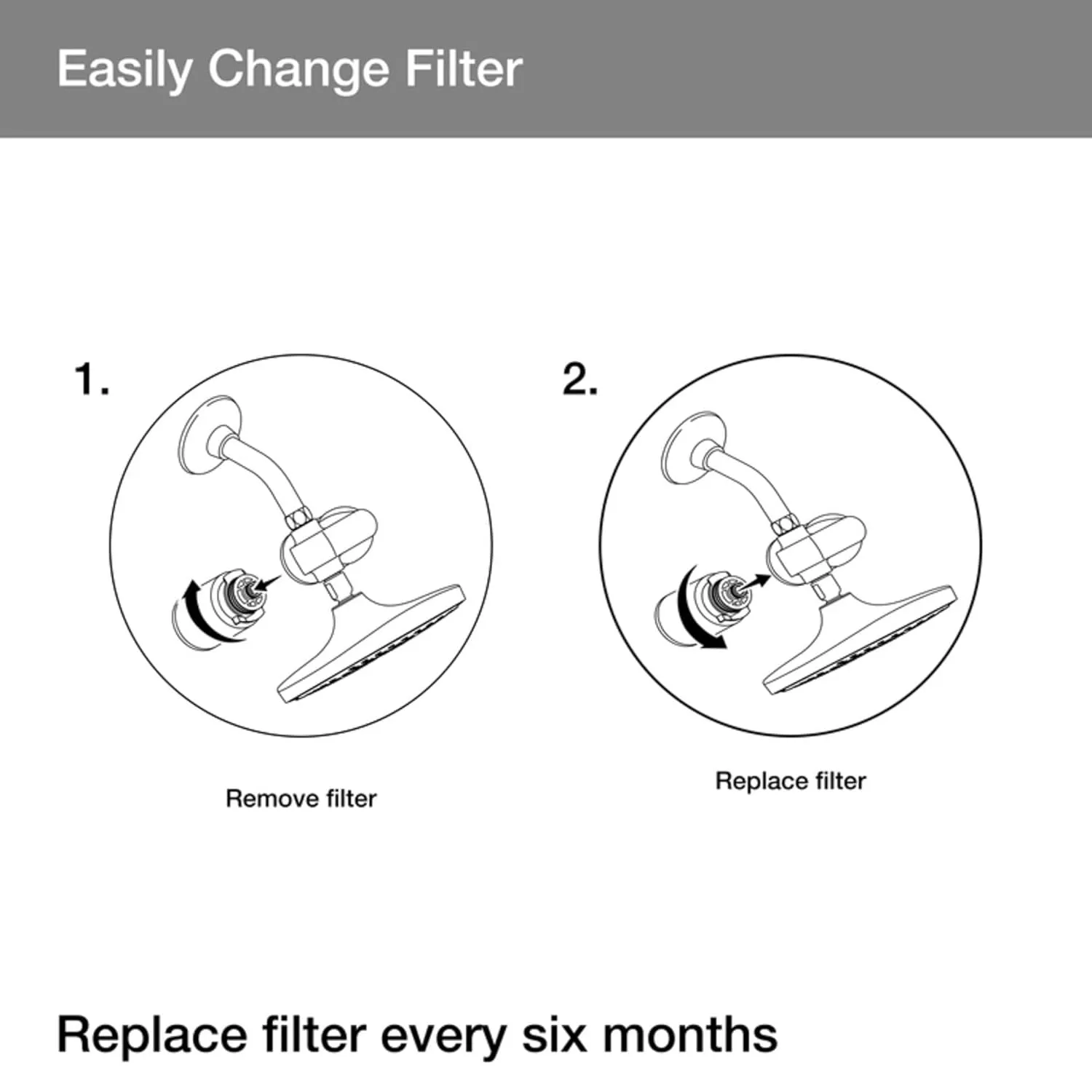 KOHLER R24162-NA Aquifer Shower Filter Replacement for The KOHLER Aquifer Filtered Showerhead, One Filter Cartridge