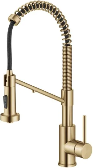 Kraus Bolden 2-in-1 Pull-Down Single Handle Kitchen Sink Filter Water Faucet for Reverse Osmosis or Water Filtration System in Brushed Brass, KFF-1610BB