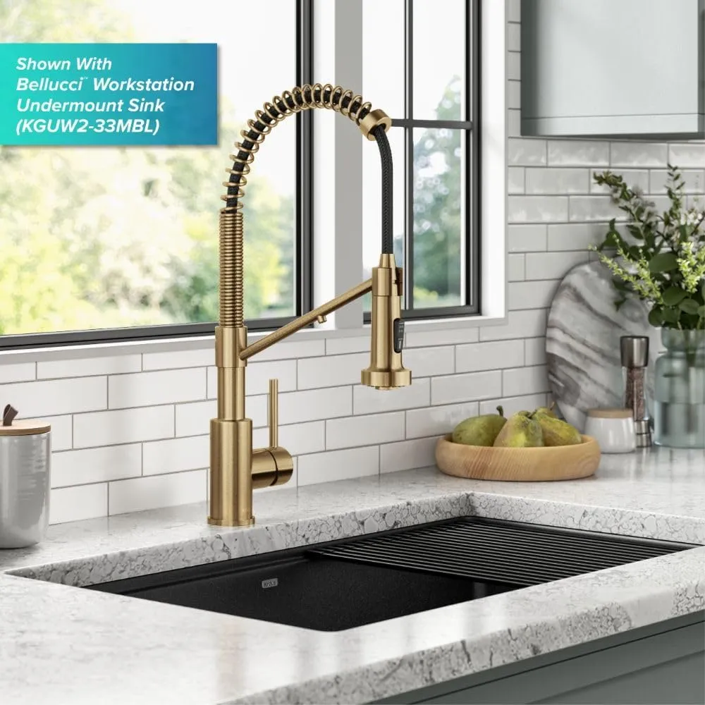 Kraus Bolden 2-in-1 Pull-Down Single Handle Kitchen Sink Filter Water Faucet for Reverse Osmosis or Water Filtration System in Brushed Brass, KFF-1610BB