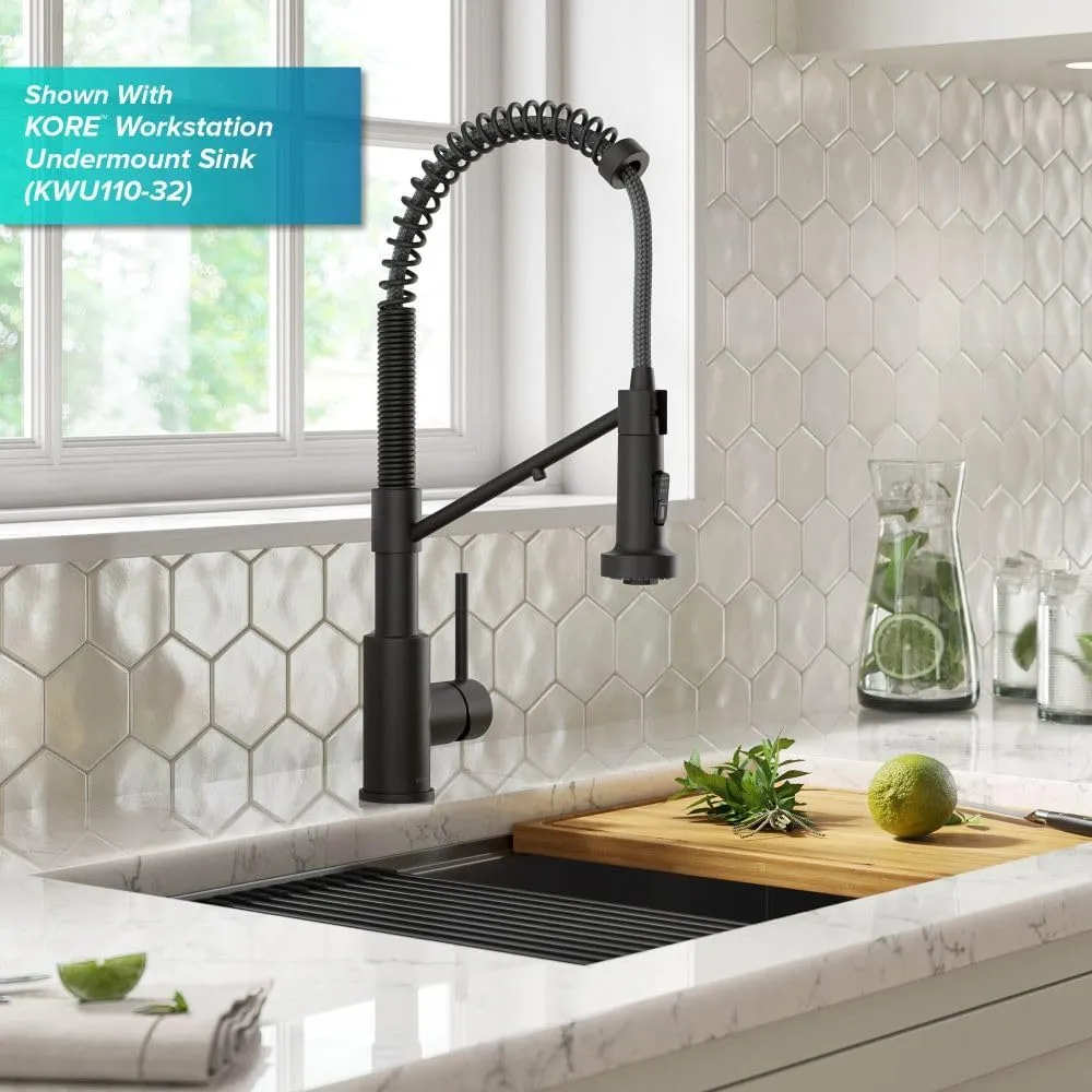 Kraus Bolden 2-in-1 Pull-Down Single Handle Kitchen Sink Filter Water Faucet for Reverse Osmosis or Water Filtration System in Matte Black, KFF-1610MB