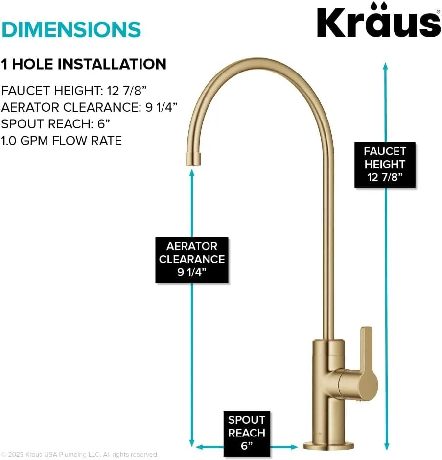 KRAUS Oletto High-Arc Single Handle Pull-Down Kitchen Sink Faucets in Brushed Brass, Kitchen Faucets with Pull Down Sprayer, FF-103BB