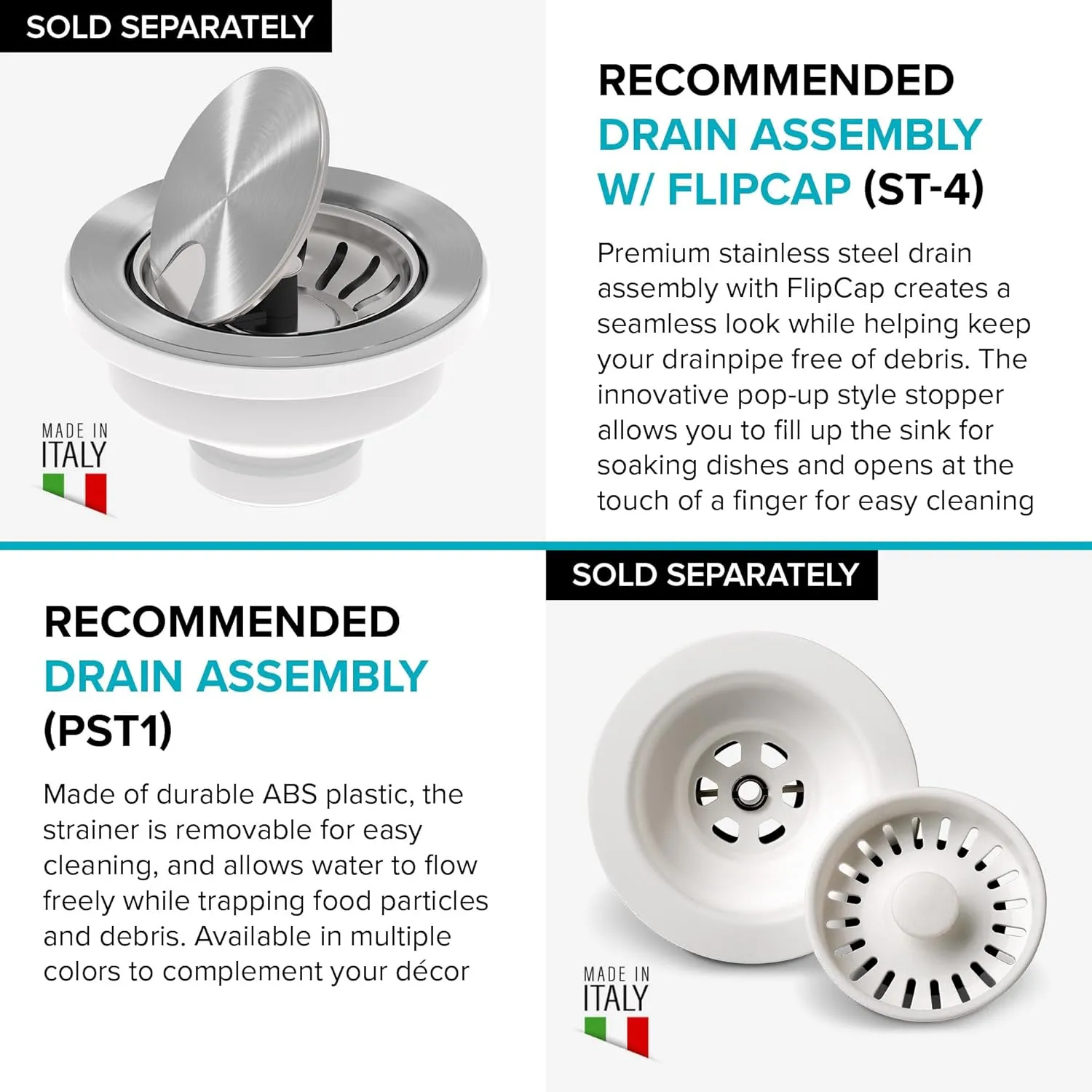 KRAUS Turino™ 24” Drop-In Undermount Fireclay Single Bowl Kitchen Sink with Thick Mounting Deck in Gloss White, KFD1-24GWH