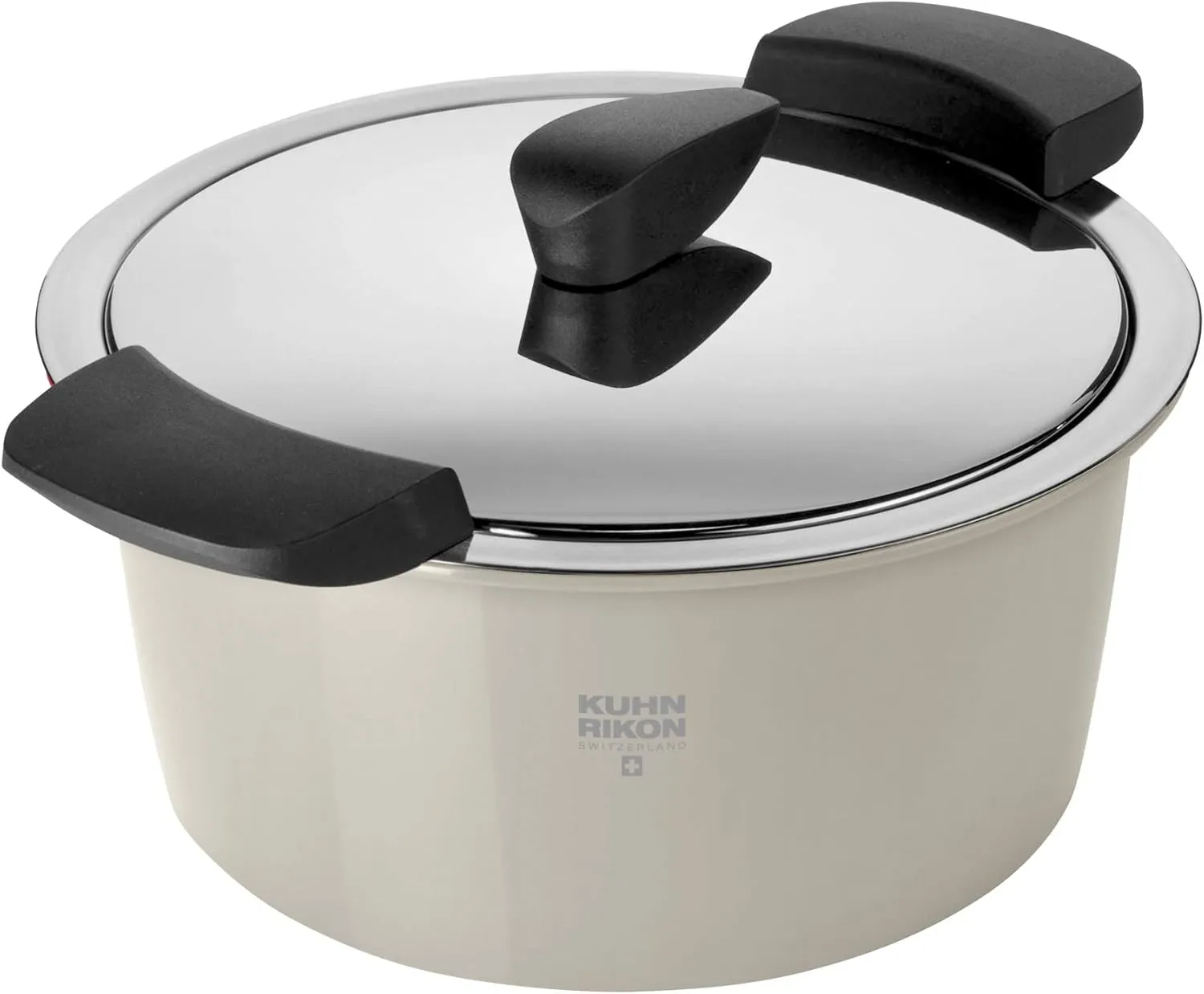 KUHN RIKON Hotpan Serving Casserole Pot, 2 Litre/18 cm, Sand, Stainless Steel