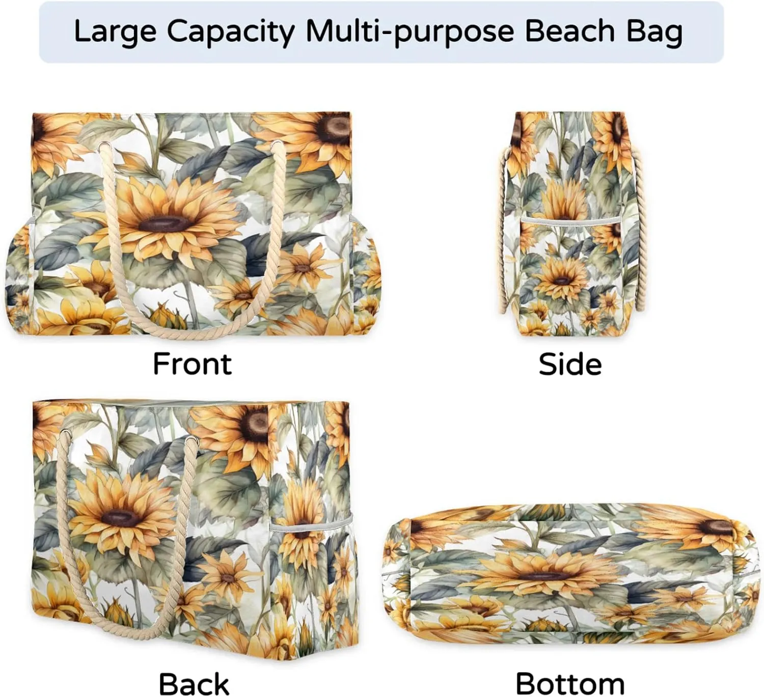 Large Beach Tote Bags with Zipper, Beach Bag for Women, Waterproof Sandproof Pool Swim Bags, Travel Tote Bag