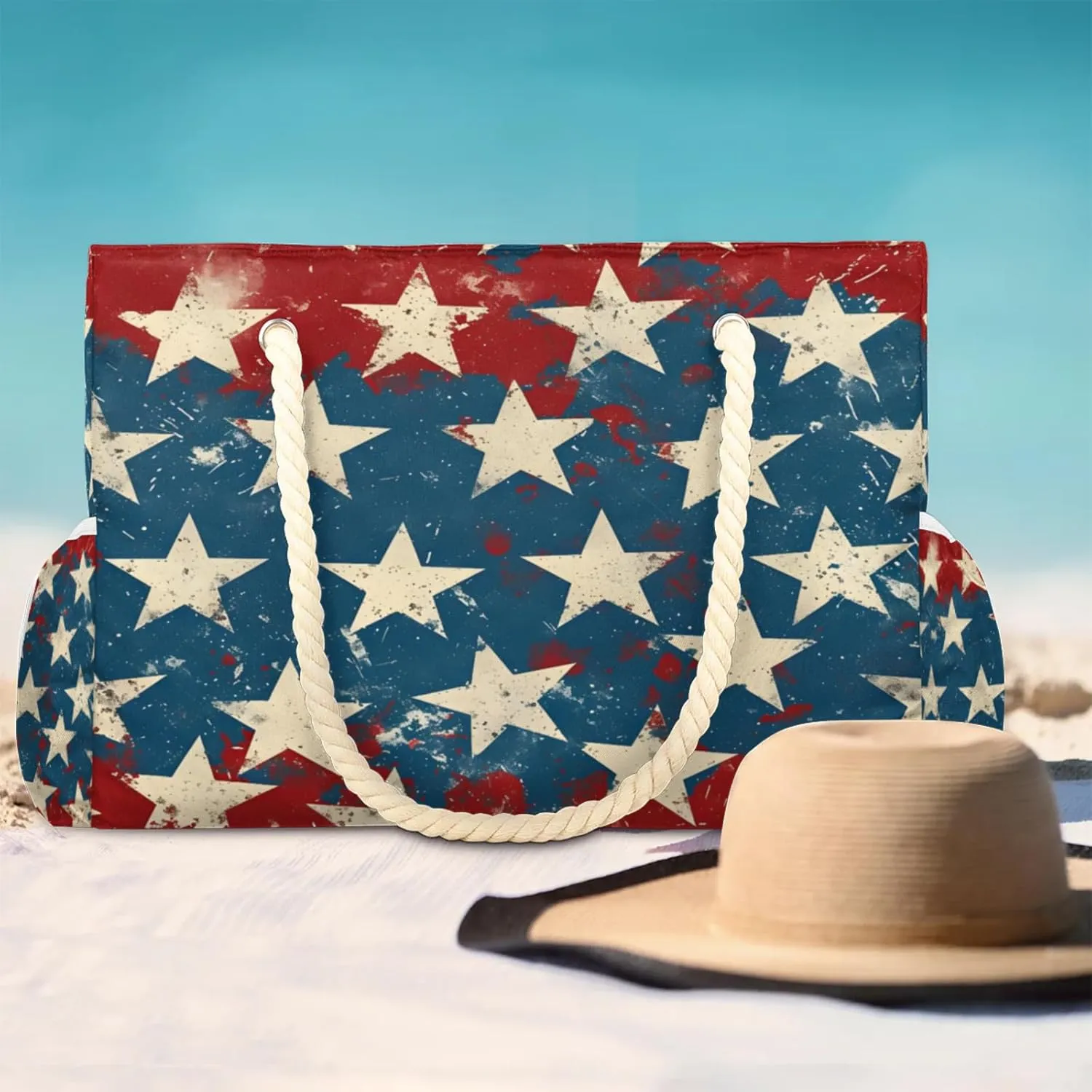 Large Beach Tote Bags with Zipper, Beach Bag for Women, Waterproof Sandproof Pool Swim Bags, Travel Tote Bag