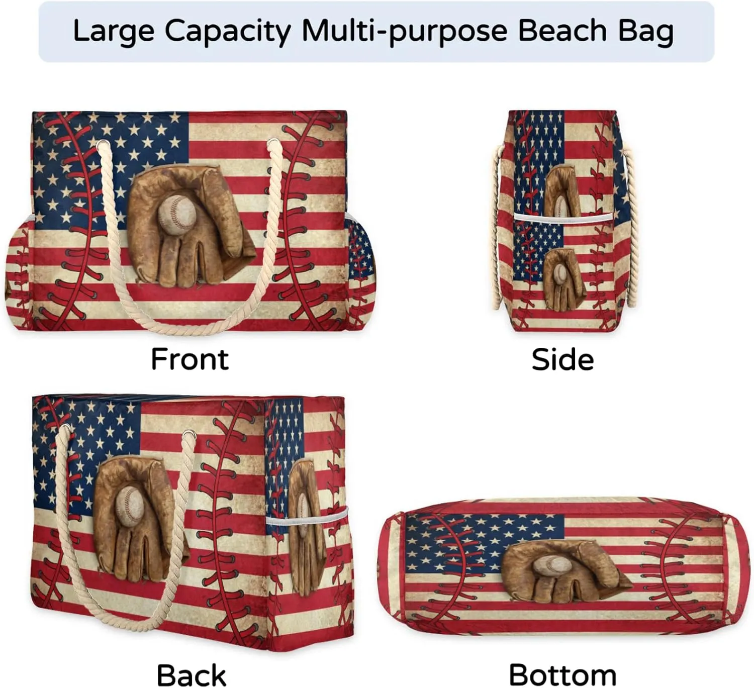 Large Beach Tote Bags with Zipper, Beach Bag for Women, Waterproof Sandproof Pool Swim Bags, Travel Tote Bag