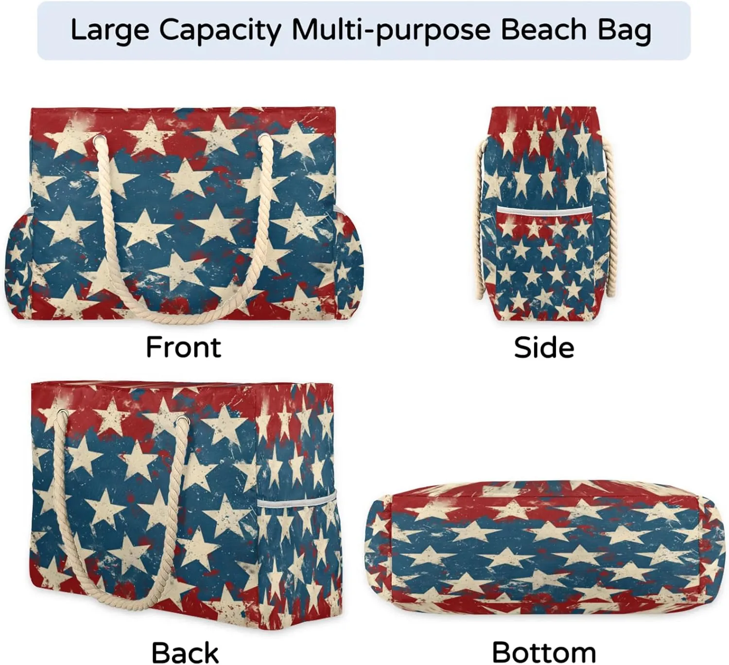 Large Beach Tote Bags with Zipper, Beach Bag for Women, Waterproof Sandproof Pool Swim Bags, Travel Tote Bag