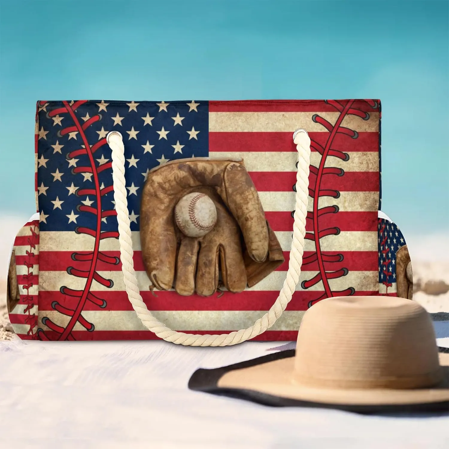 Large Beach Tote Bags with Zipper, Beach Bag for Women, Waterproof Sandproof Pool Swim Bags, Travel Tote Bag