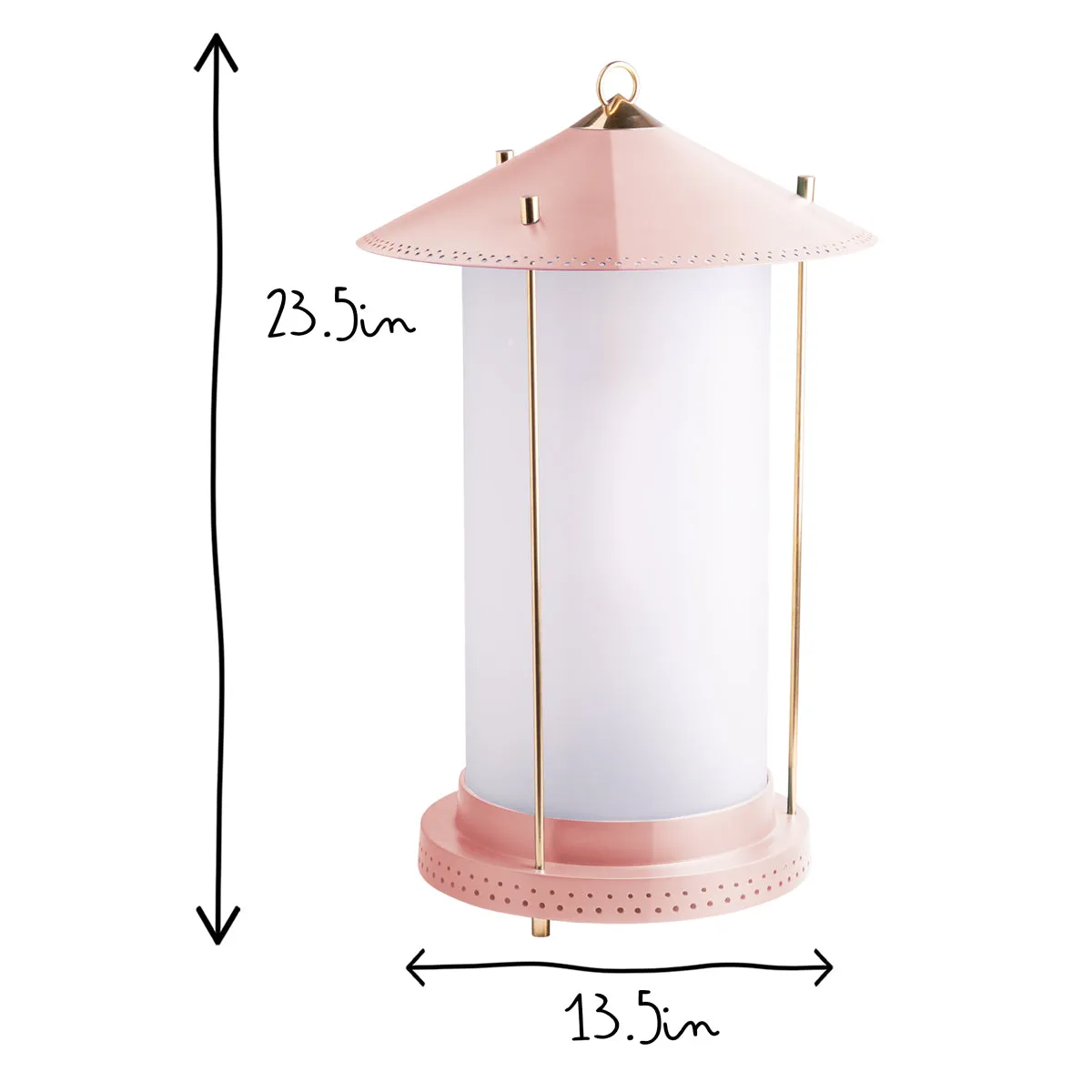 larger Stefan cordless lantern in Blush by the Novogratz