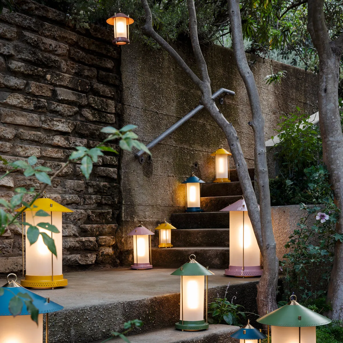 larger Stefan cordless lantern in Sand by the Novogratz
