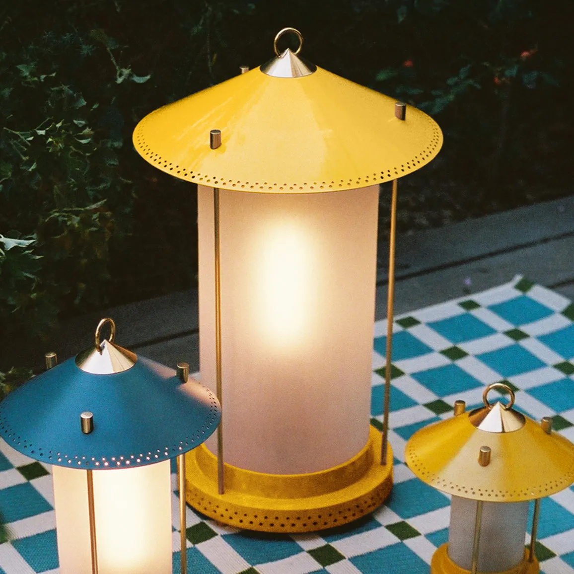 larger Stefan cordless lantern in Sand by the Novogratz