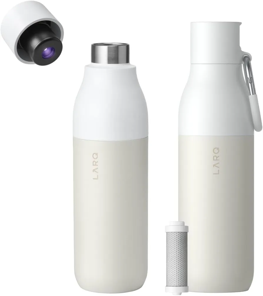LARQ Clean AF Bundle Set Bottle PureVis, Self-Cleaning Water Bottle 25oz   Filtered Insulated Water Bottle 25oz | Reusable Bottles, Travel Friendly, BPA free
