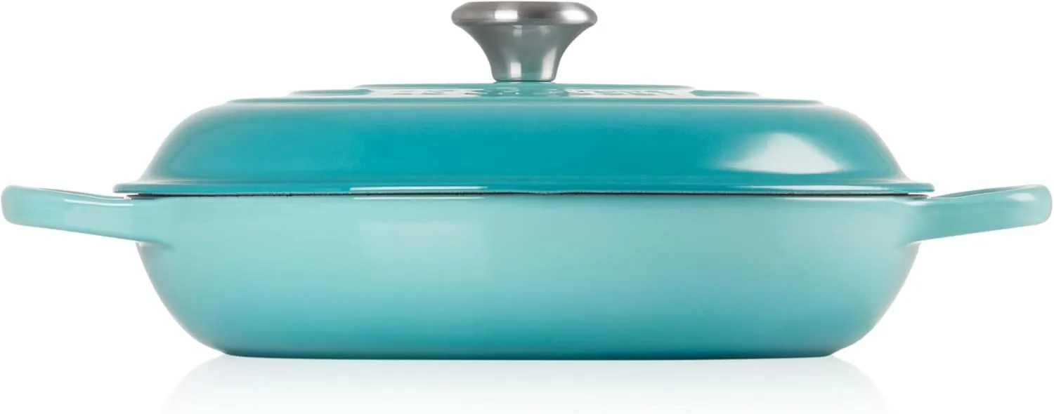 Le Creuset Enameled Cast Iron Signature Braiser, 3.5 qt., Caribbean