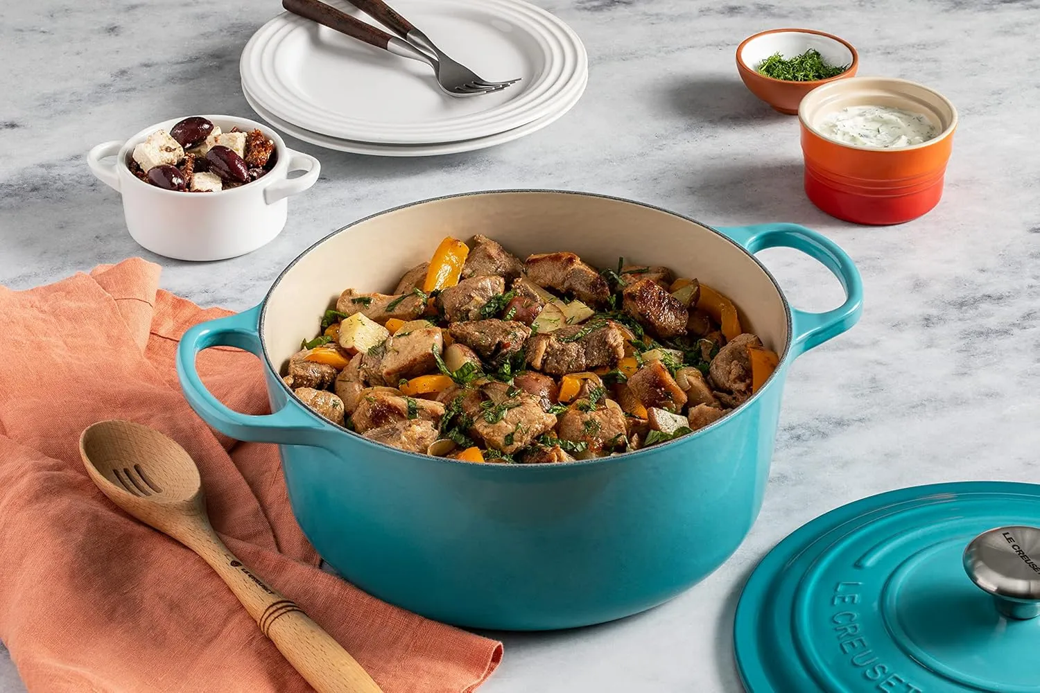Le Creuset Signature Enameled Cast Iron Round Dutch Oven, 5.5qt., Caribbean