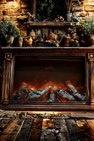 LED Fireplace Mantel Lantern