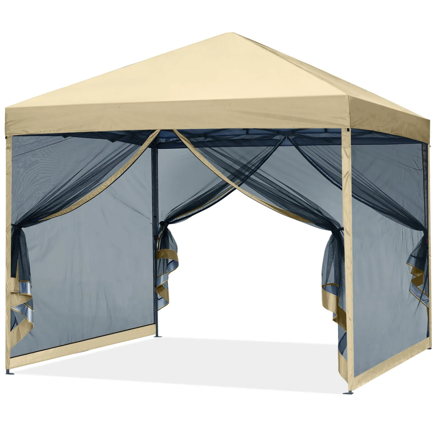 Leisure Sports 8x8/10x10 Pop-Up Easy Setup Outdoor Canopy with Netting Screen Walls