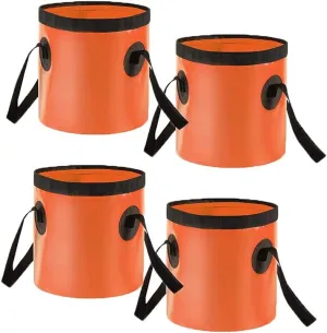 LEIYAN Folding Bucket 4 Pcs Collapsible Outdoor Bucket Bag Portable Travel Basin 20L Heat Preservation Waterproof Tub for Foot Soaking Bath,Fishing,Hiking Camping,Washing Dish