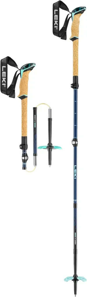 LEKI Women’s Berninia FX Carbon Adjustable Lightweight Ski Poles for Backcountry Skiing & Snowboarding