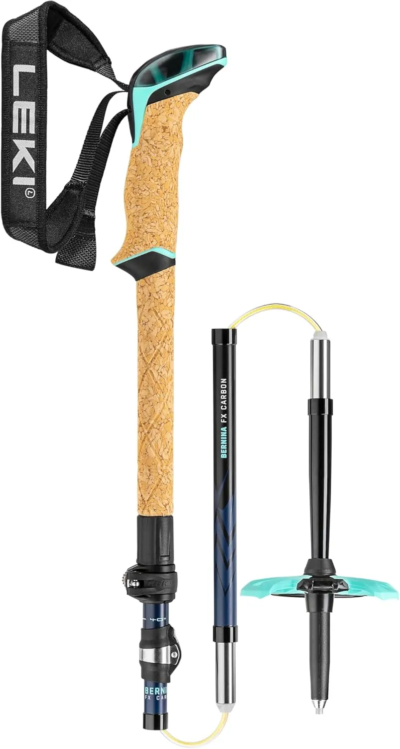 LEKI Women’s Berninia FX Carbon Adjustable Lightweight Ski Poles for Backcountry Skiing & Snowboarding