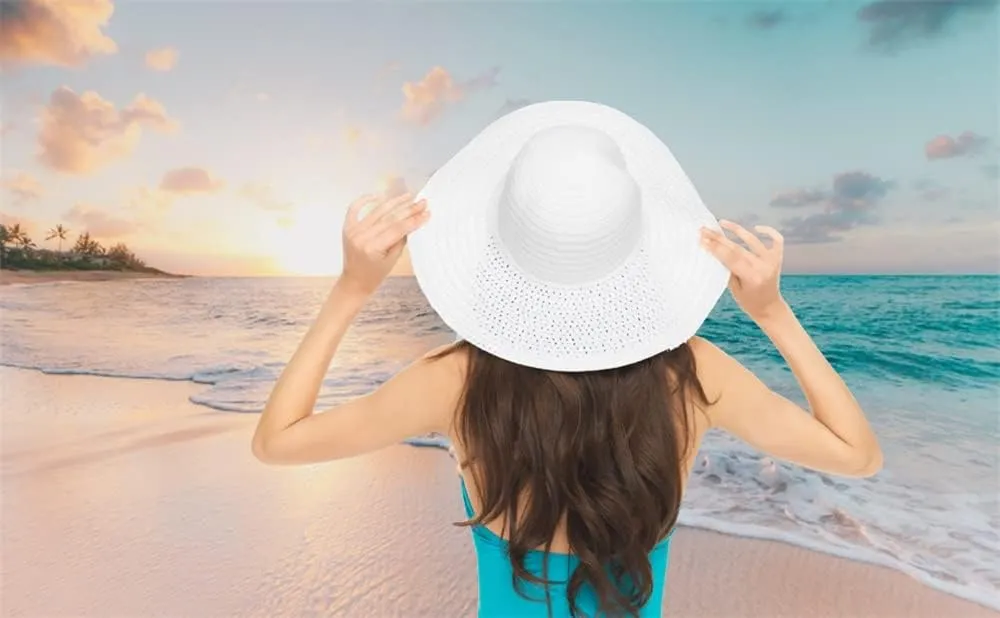 Leowefowa 8x6ft Sea Beach Backdrop Seaside Beach Sunrise Sea Wave Outdoor Scenery Wedding Photography Backdrops for Photo Shoots Party Adult Personal Portrait Photo Background Studio Props