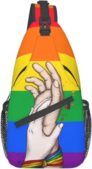LGBT Pride Flag Sling Backpack,Casual Crossbody Shoulder Backpack Adjustable Sling Bag Chest Daypack for Men Women