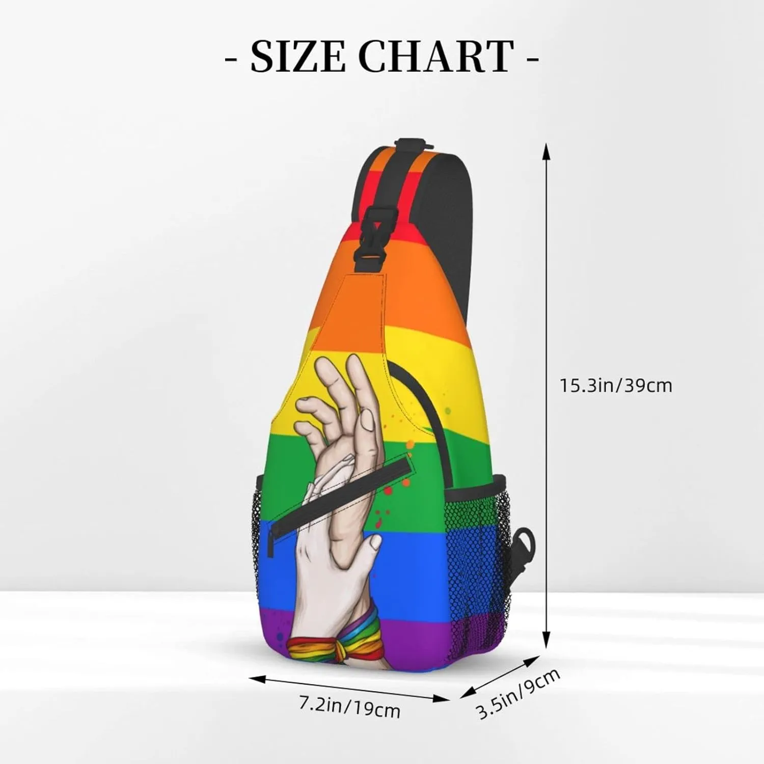 LGBT Pride Flag Sling Backpack,Casual Crossbody Shoulder Backpack Adjustable Sling Bag Chest Daypack for Men Women