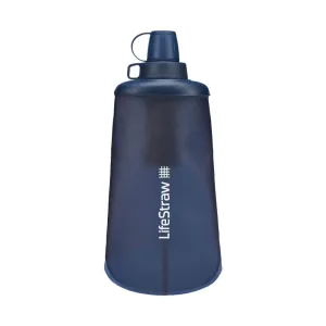 LifeStraw Peak Series - Collapsible Squeeze Bottle Water Filter System – 650ml for Trail Running, Through Hiking, Travel, Cycling, and Fishing; BPA-Free; Mountain Blue